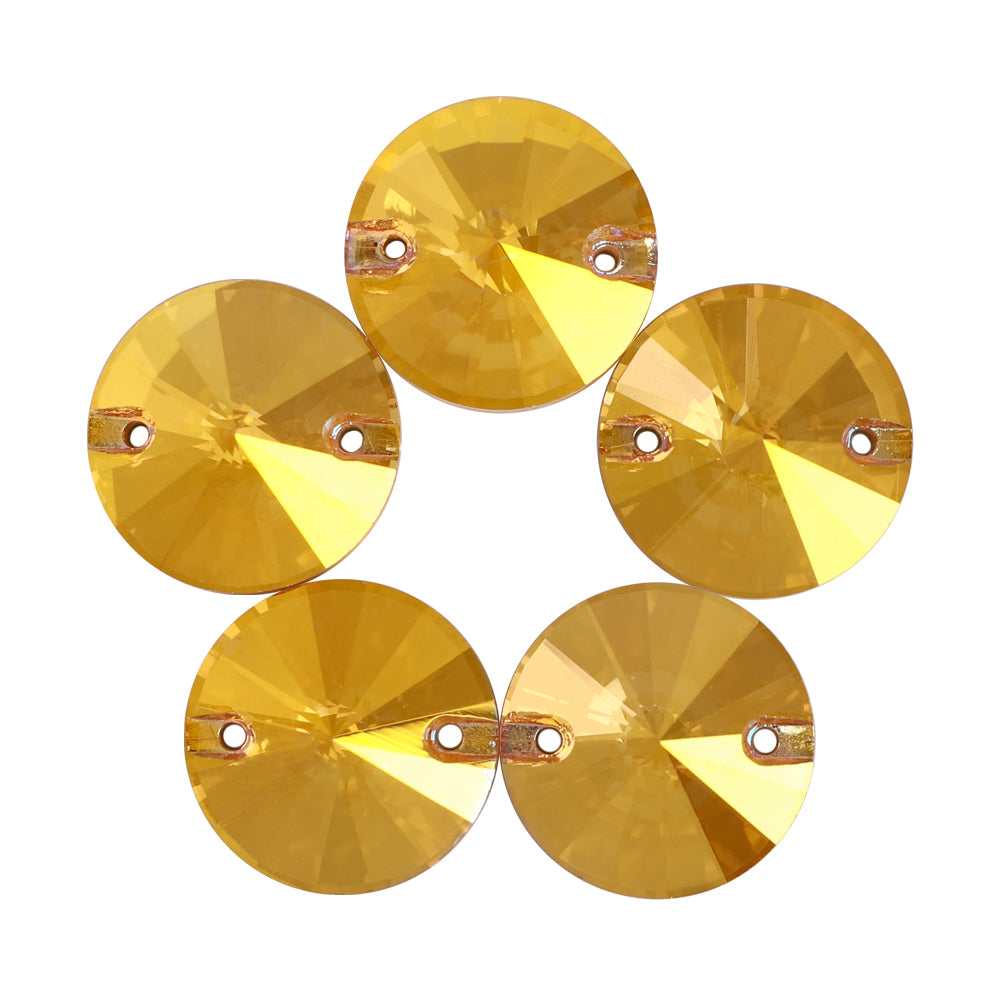 Metallic Sunshine Rivoli  Shape High Quality Glass Sew-on Rhinestones WholesaleRhinestone