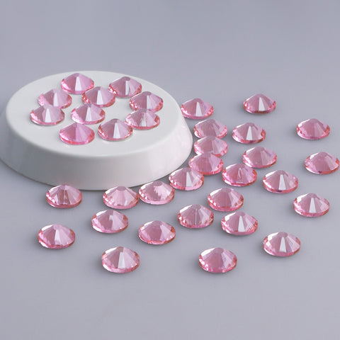 Light Pink Glass FlatBack Rhinestones Silver Back WholesaleRhinestone
