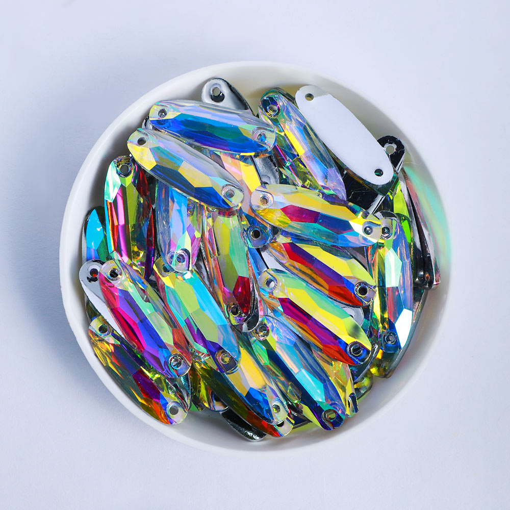 Oval Crystal AB Resin Sew-on Rhinestones For Dance Costume WholesaleRhinestone