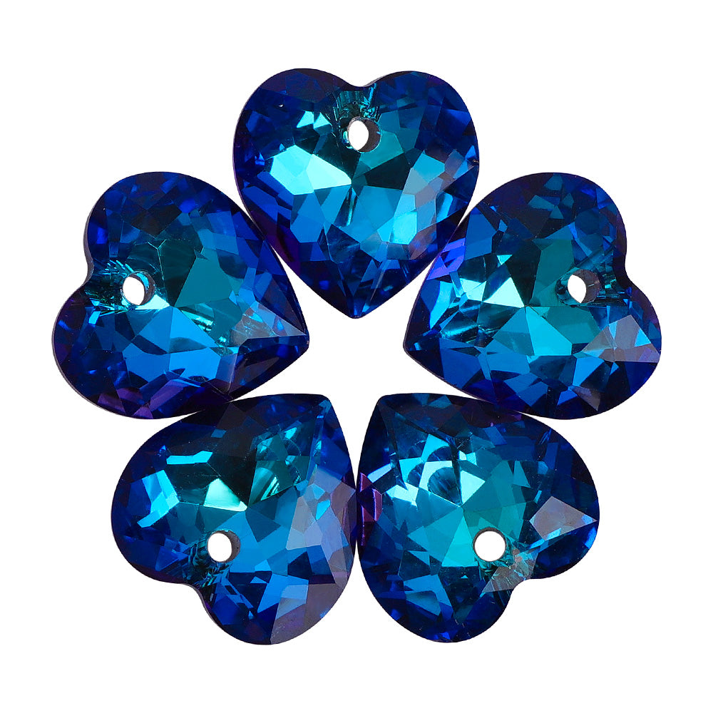 Bermuda Blue Heart Cut High Quality Glass Rhinestone Pendant WholesaleRhinestone
