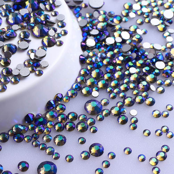 Mixed Sizes Black Diamond AB FlatBack Rhinestones For Nail Art Silver Back WholesaleRhinestone