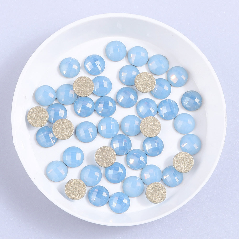 Round Shape Blue Opal Flat Back Fancy Rhinestones Secondary image