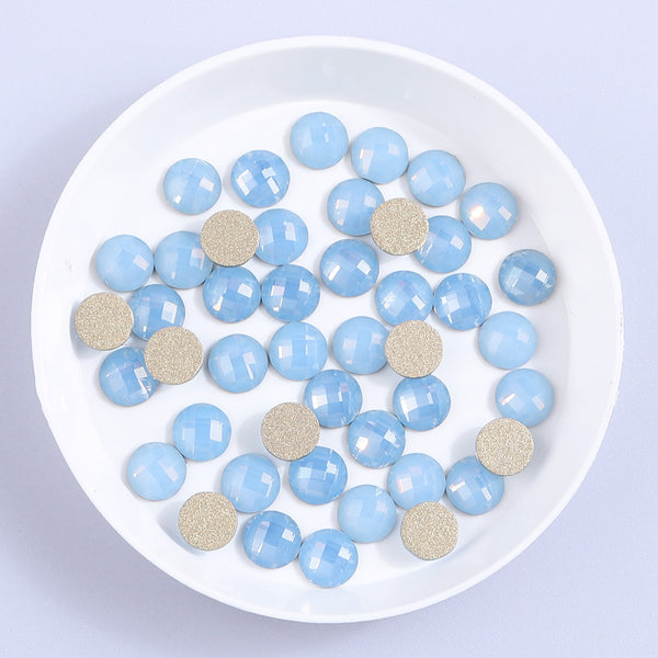 Round Shape Blue Opal Flat Back Fancy Rhinestones WholesaleRhinestone