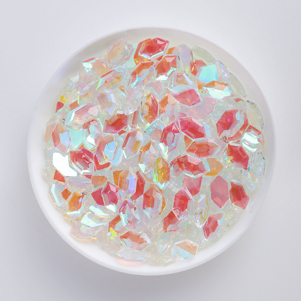 Elongated Hexagon Shape Starry Sky Flat Back Fancy Rhinestones Secondary image