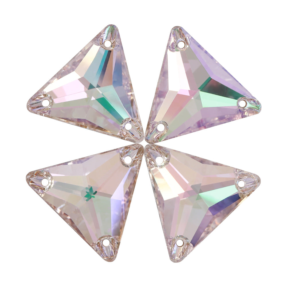Luminous Green Triangle Shape High Quality Glass Sew-on Rhinestones WholesaleRhinestone