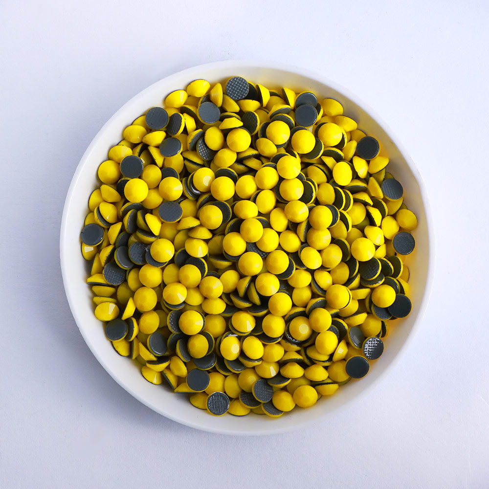 Yellow Porcelain Glass HotFix Rhinestones In Bulk WholesaleRhinestone