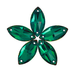 Heliotrope Navette Shape High Quality Glass Sew-on Rhinestones WholesaleRhinestone