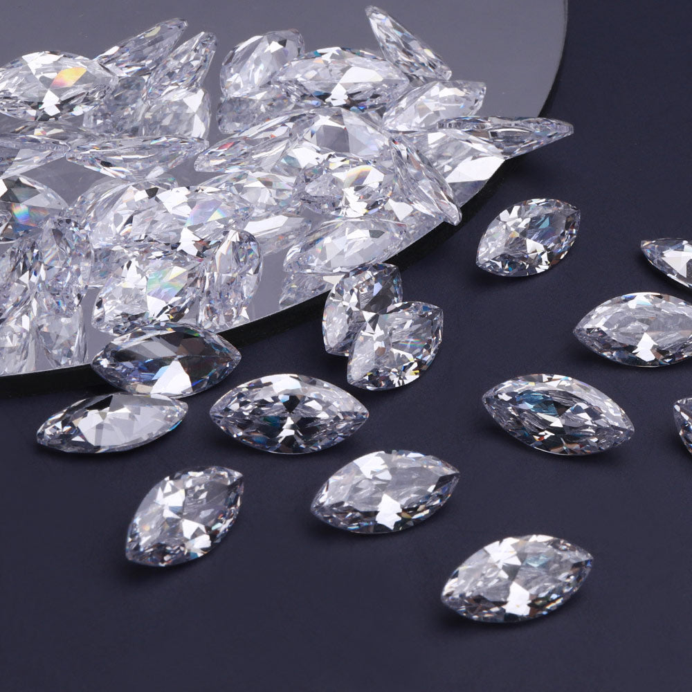 Marquise Shape Pointed Back Crystal Cubic Zirconia Stones For Jewelry Restoration WholesaleRhinestone Main image