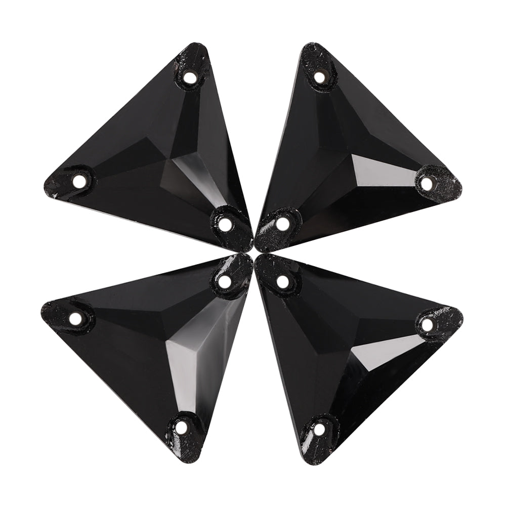 Jet Triangle Shape High Quality Glass Sew-on Rhinestones WholesaleRhinestone