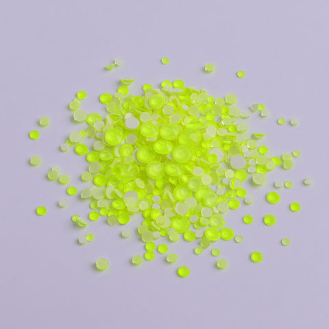Mixed Sizes Yellow FlatBack Neon Rhinestones For Nail Art WholesaleRhinestone