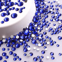 Mixed Sizes Sapphire Glass FlatBack Rhinestones For Nail Art Silver Back WholesaleRhinestone