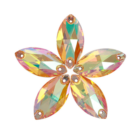 Crystal Sun Navette Shape High Quality Glass Sew-on Rhinestones WholesaleRhinestone Hauptbild