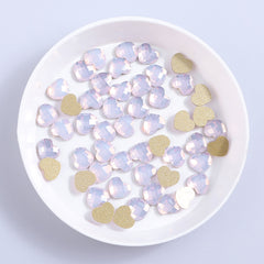 Heart Shape Pink Opal Glass Flat Back Fancy Rhinestones WholesaleRhinestone