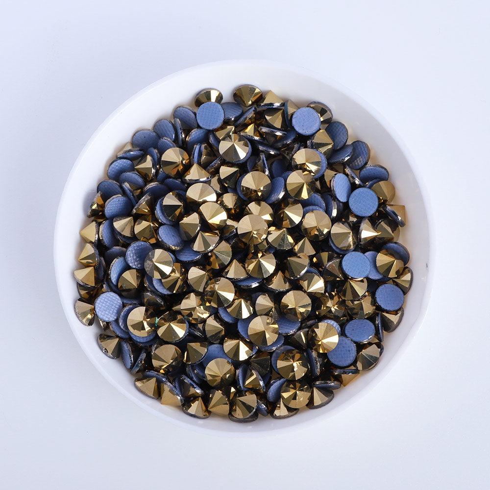 1440pcs Gold Aurum Rhinestone Glass Flatback Non Hotfix Nail Art