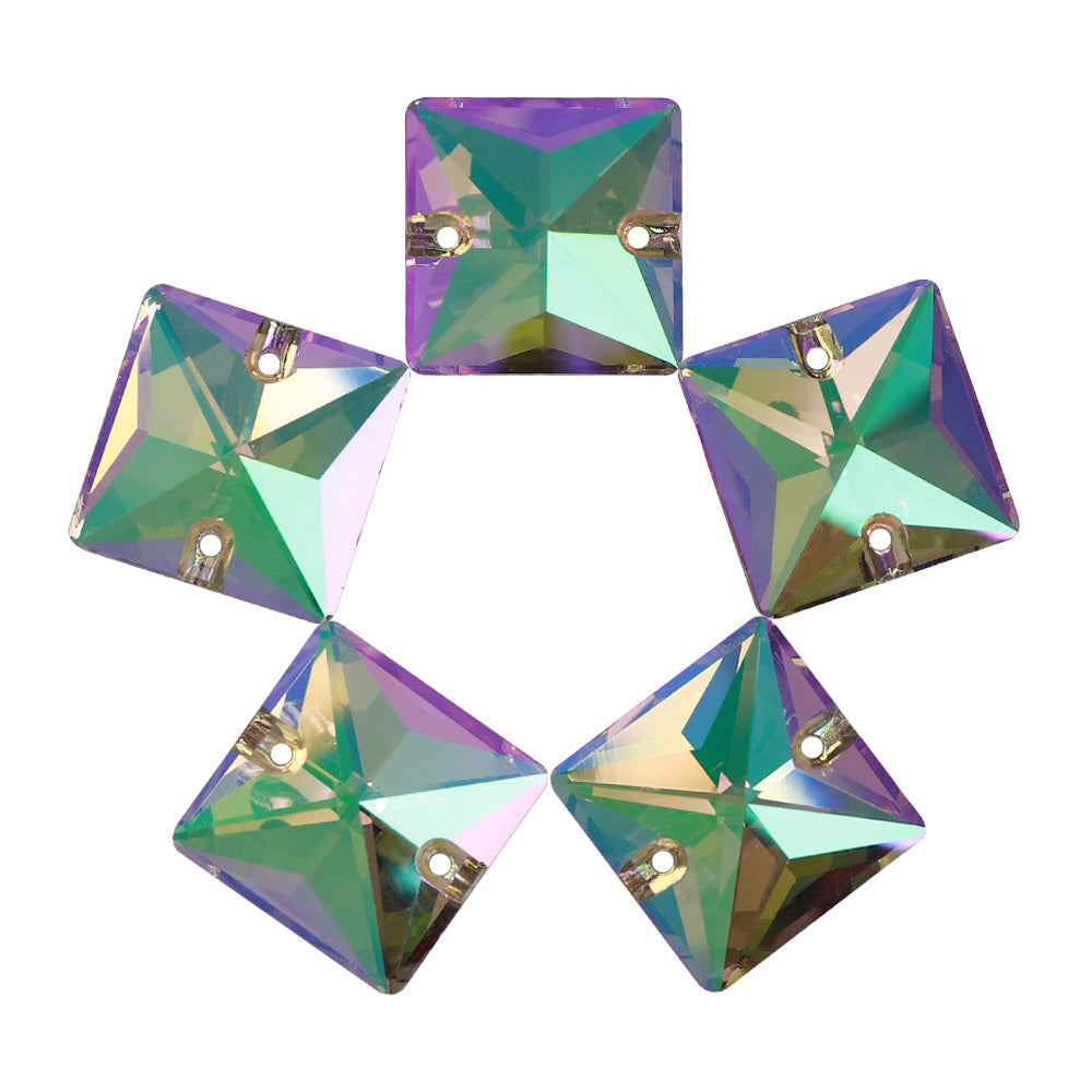Ghost Light Square Shape High Quality Glass Sew-on Rhinestones WholesaleRhinestone メイン画像
