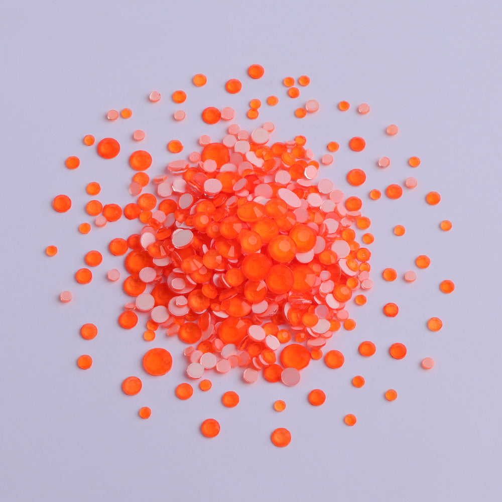 Mixed Sizes Orange FlatBack Neon Rhinestones For Nail Art WholesaleRhinestone