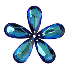 Bermuda Blue Tear Drop High Quality Glass Rhinestone Pendant WholesaleRhinestone