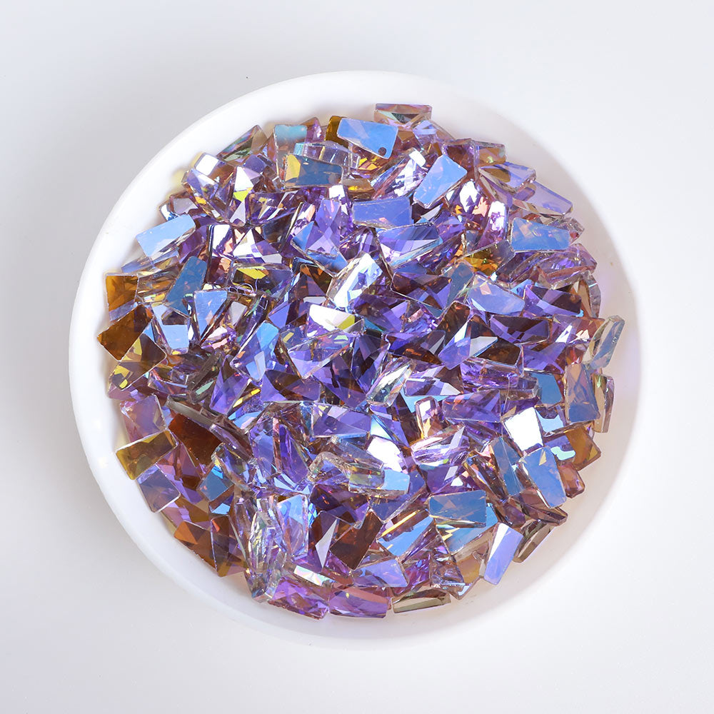 Trapezoid Shape Charm Purple Flat Back Fancy Rhinestones Secondary image