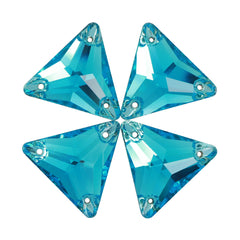 Aquamarine Triangle Shape High Quality Glass Sew-on Rhinestones WholesaleRhinestone