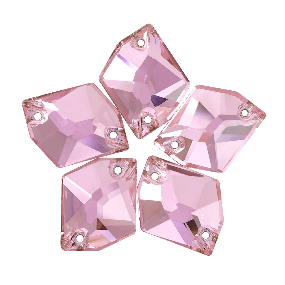 Light Rose Cosmic Shape High Quality Glass Sew-on Rhinestones WholesaleRhinestone