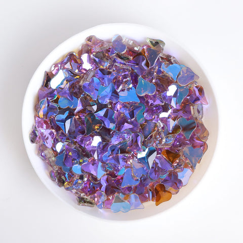 Heart Shape Charm Purple Flat Back Fancy Rhinestones WholesaleRhinestone