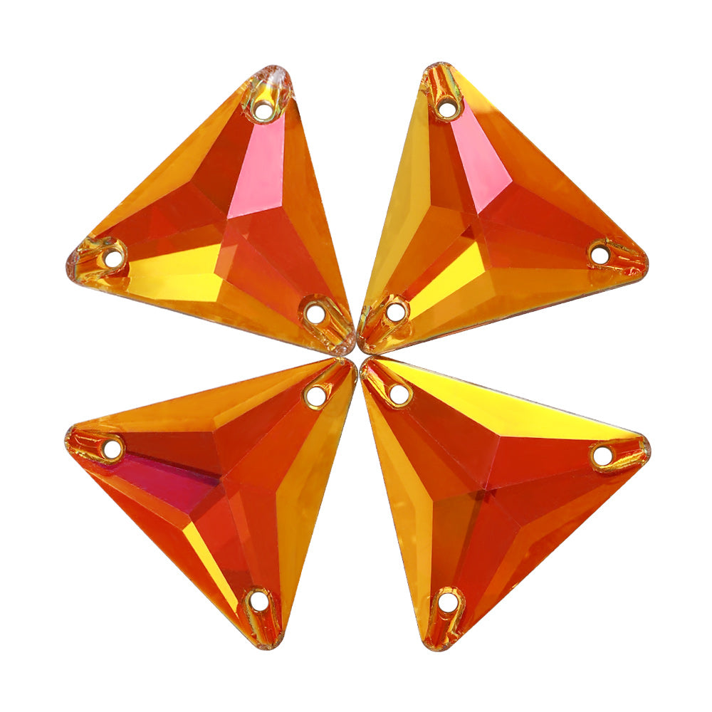 Copper Triangle Shape High Quality Glass Sew-on Rhinestones WholesaleRhinestone