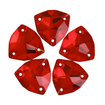 Light Siam Trilliant Shape High Quality Glass Sew-on Rhinestones WholesaleRhinestone