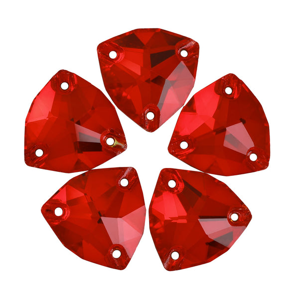 Light Siam Trilliant Shape High Quality Glass Sew-on Rhinestones WholesaleRhinestone