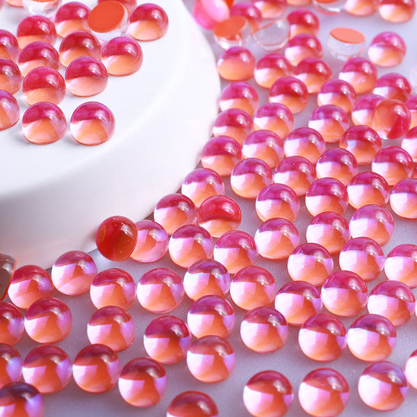 Mocha Orange Mermaid Tears Glass Half Pearls Rhinestones For Nail Art WholesaleRhinestone