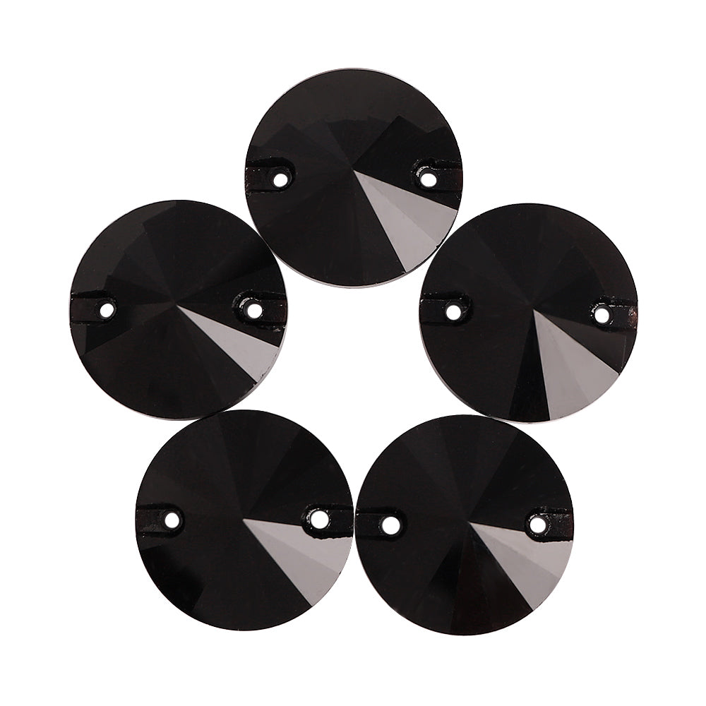 Jet Rivoli Shape High Quality Glass Sew-on Rhinestones WholesaleRhinestone Main image