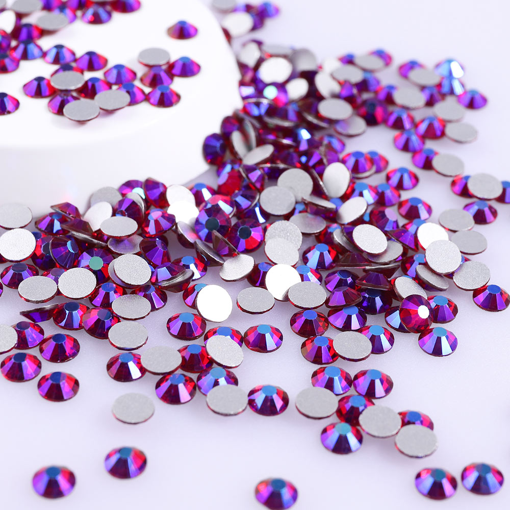 Dark Siam AB Glass FlatBack Rhinestones Silver Back WholesaleRhinestone