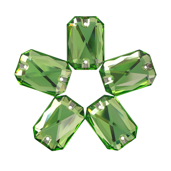 Peridot Octagon Shape High Quality Glass Sew-on Rhinestones WholesaleRhinestone