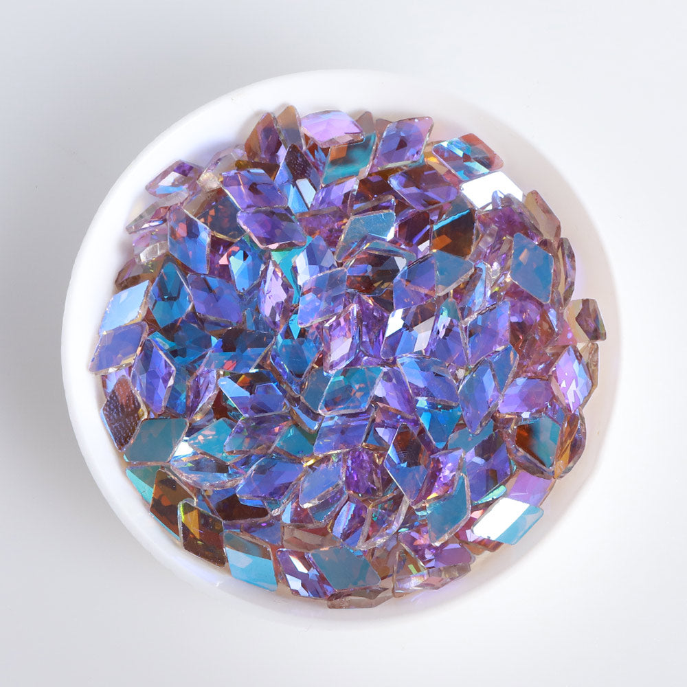 Rhombus Shape Charm Purple Flat Back Fancy Rhinestones Secondary image