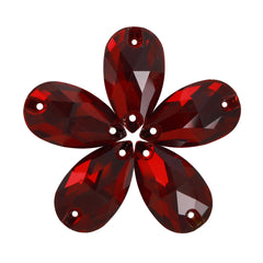 Siam Drop Shape High Quality Glass Sew-on Rhinestones WholesaleRhinestone