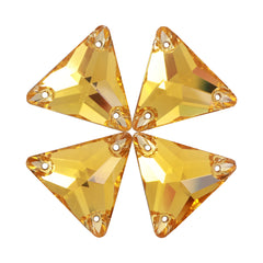 Light Topaz Triangle Shape High Quality Glass Sew-on Rhinestones WholesaleRhinestone