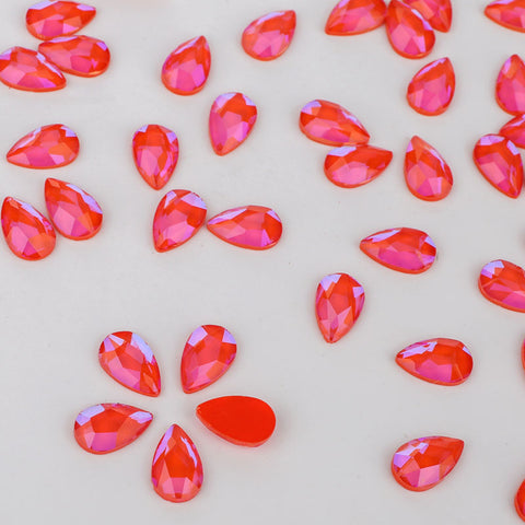 Raindrop Shape Mocha Red Flat Back Fancy Rhinestones WholesaleRhinestone