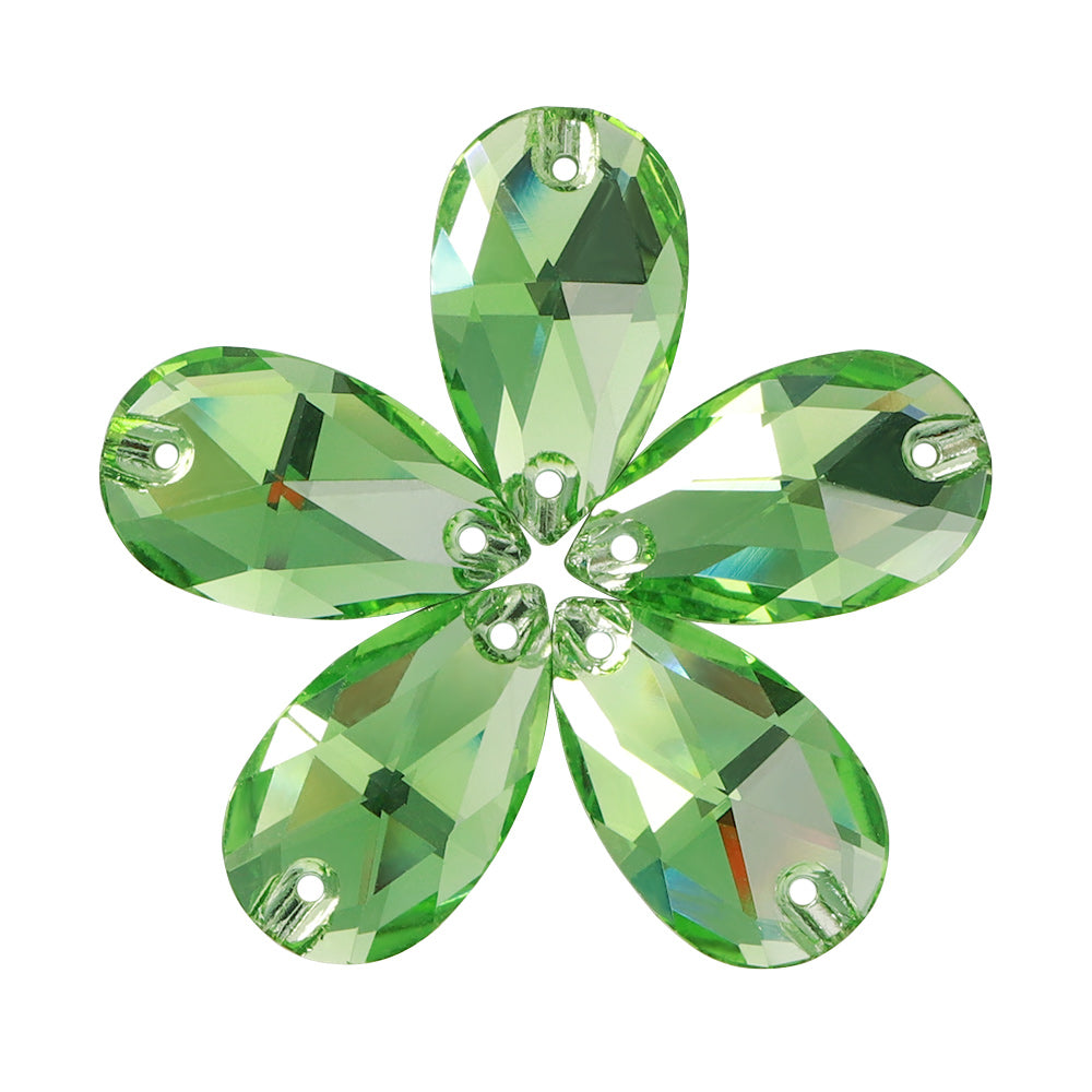 Peridot Drop Shape High Quality Glass Sew-on Rhinestones WholesaleRhinestone