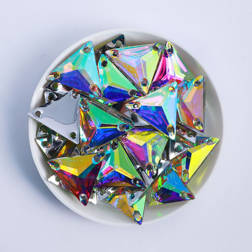 Triangle Crystal AB Resin Sew-on Rhinestones For Dance Costume Secondary image