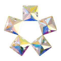 Crystal AB Square Shape High Quality Glass Sew-on Rhinestones WholesaleRhinestone