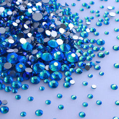 Mixed Sizes Capri Blue AB FlatBack Rhinestones For Nail Art Silver Back WholesaleRhinestone