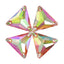 Iridescent Green Triangle Shape High Quality Glass Sew-on Rhinestones WholesaleRhinestone