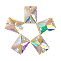 Crystal AB Rectangle Shape High Quality Glass Sew-on Rhinestones WholesaleRhinestone