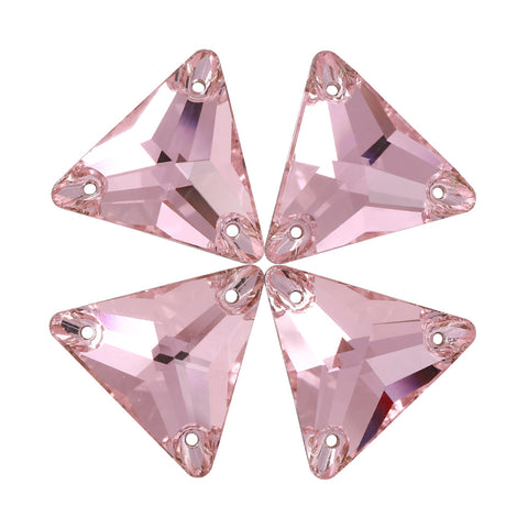 Light Rose Triangle Shape High Quality Glass Sew-on Rhinestones WholesaleRhinestone