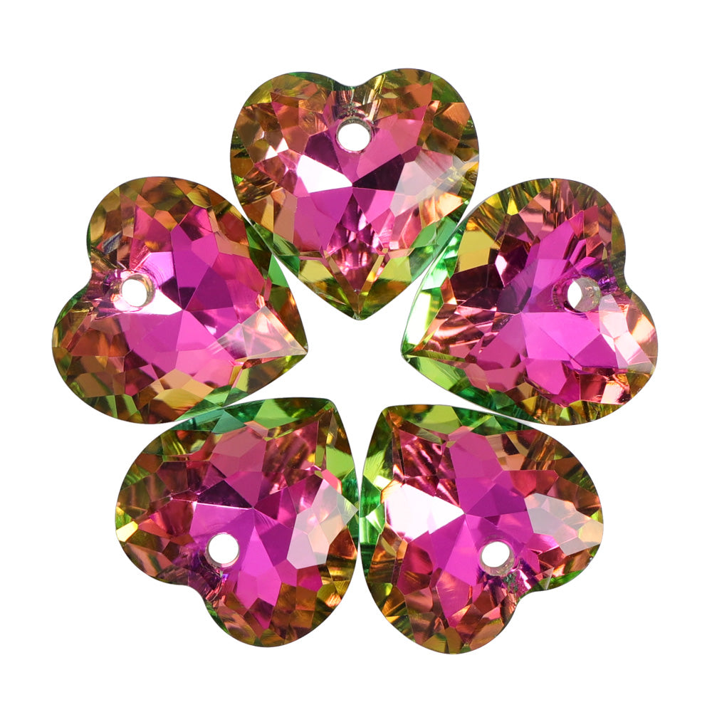 Vitrail Rose Heart Cut High Quality Glass Rhinestone Pendant WholesaleRhinestone