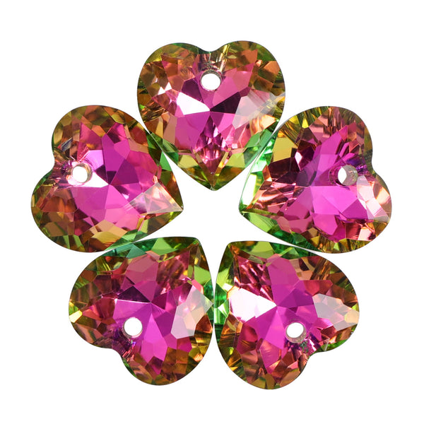 Vitrail Rose Heart Cut High Quality Glass Rhinestone Pendant WholesaleRhinestone