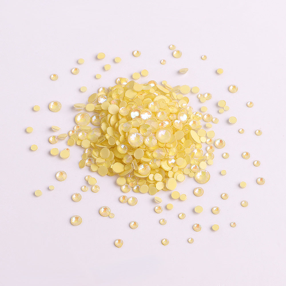 Mixed Sizes Mocha SS Yellow FlatBack Luminous Rhinestones For Nail Art WholesaleRhinestone