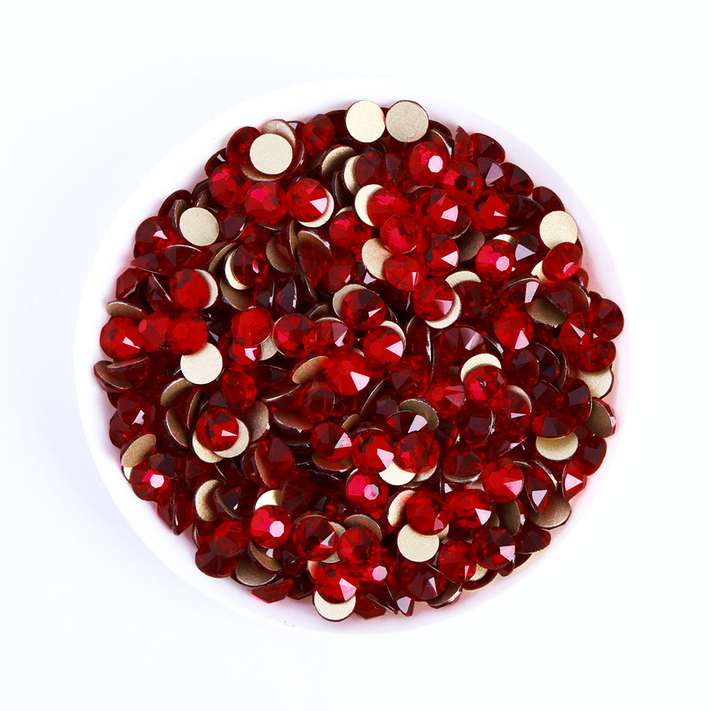 Dark Siam Glass Flat Back Glue-on Rhinestones 16 Cut Facets In Bulk Secondary image