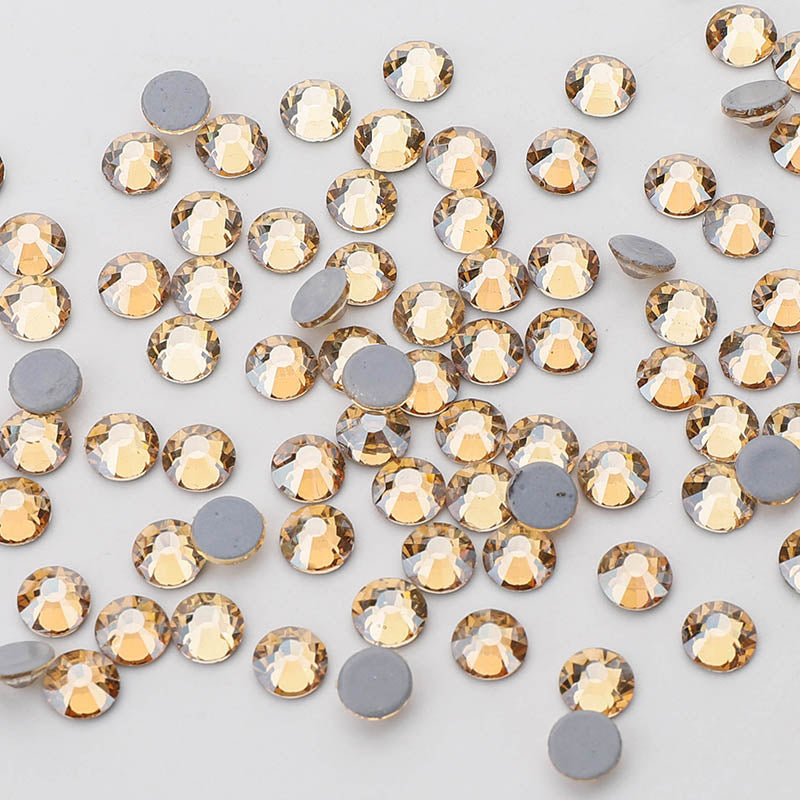 Golden Shadow HotFix Rhinestones Glass FlatBack Crystals WholesaleRhinestone
