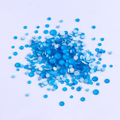 Mixed Sizes Blue Glass FlatBack Neon Rhinestones For Nail Art WholesaleRhinestone
