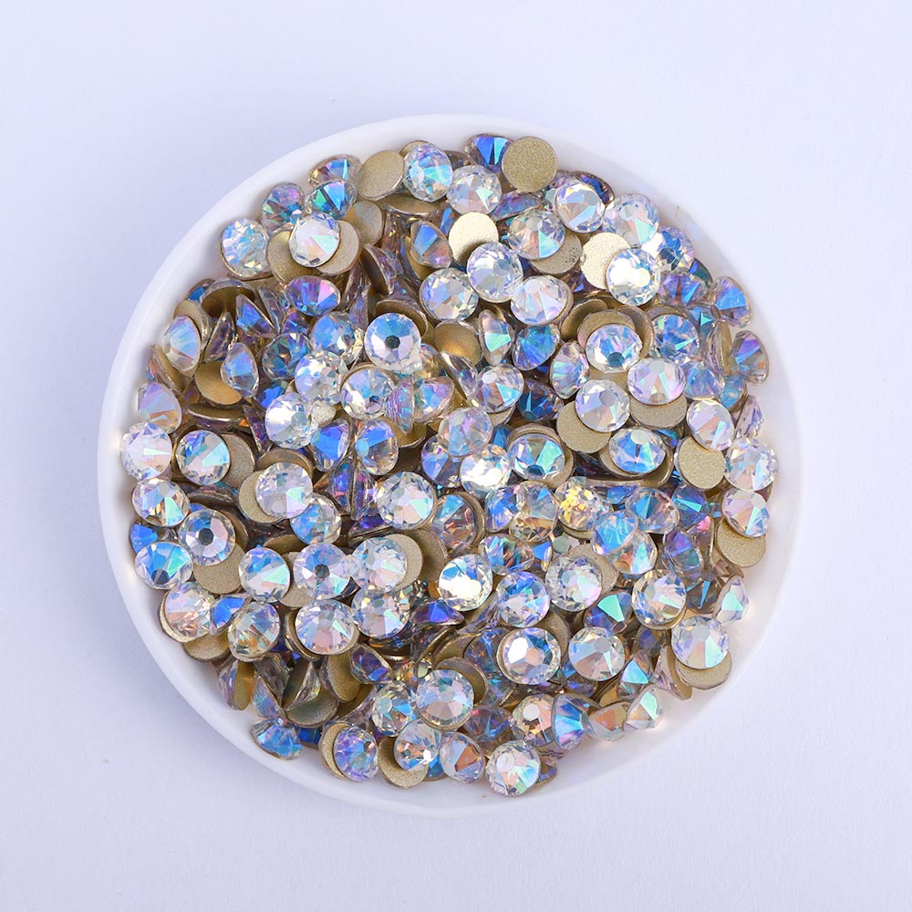 Blue Moonlight Glass Flat Back Glue-On Rhinestones 16 Cut Facets WholesaleRhinestone